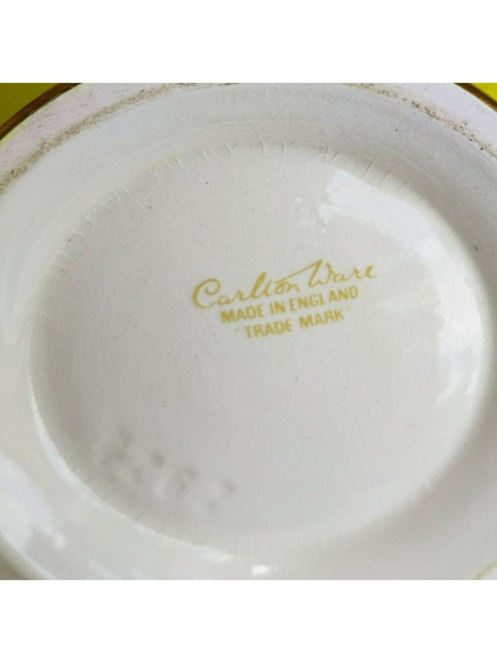Carlton Ware Yellow Lidded Ginger Jar, Bird Fruit Design Made In England 5" - Picture 6 of 9